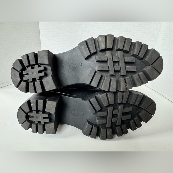 Tamaris leather moto combat boots lace up buckle bootie shoes women’s size 40 - Picture 12 of 14